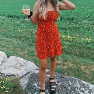 Red Floral Print Shift Dress - Pretty Little Thing